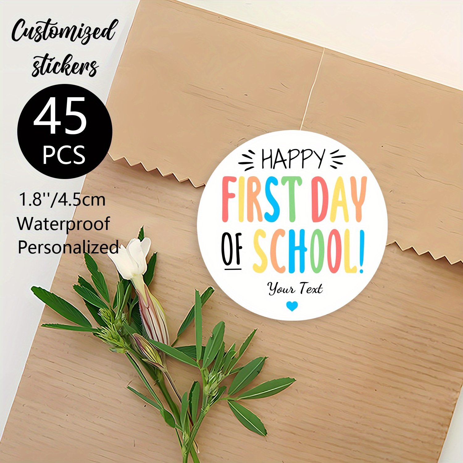 

45-piece Custom Waterproof Back To - Perfect For Classroom Rewards, Party Favors & Personalizing Laptops, Diaries, And Water Bottles