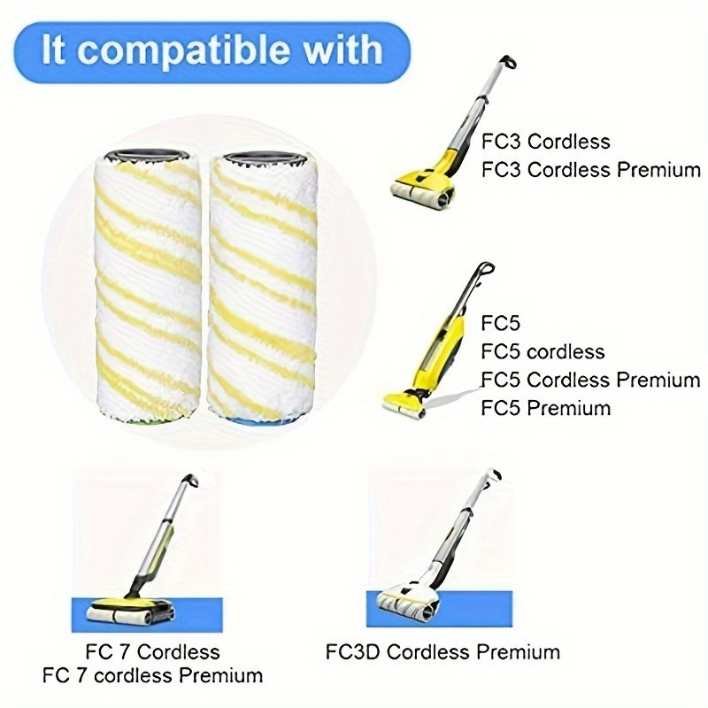 4pcs set suitable for karcher fc5 fc7 fc3 fc3d electric sweeper main roller brush accessories details 0