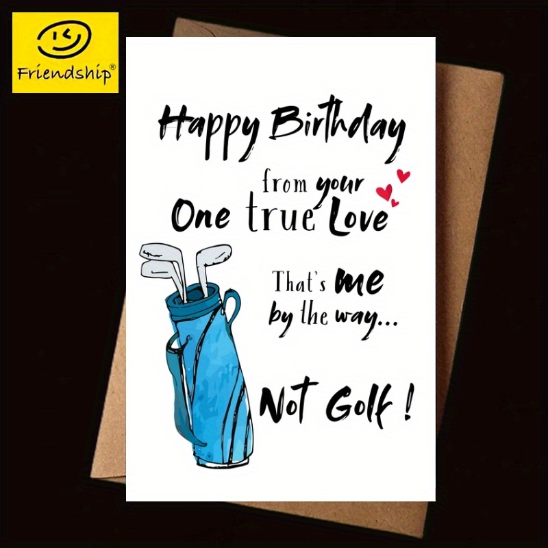 

Unique Golf-themed Birthday Card For Golfer - Perfect Gift For Men, Women, Husband - Includes Thank You & Small Business Cards