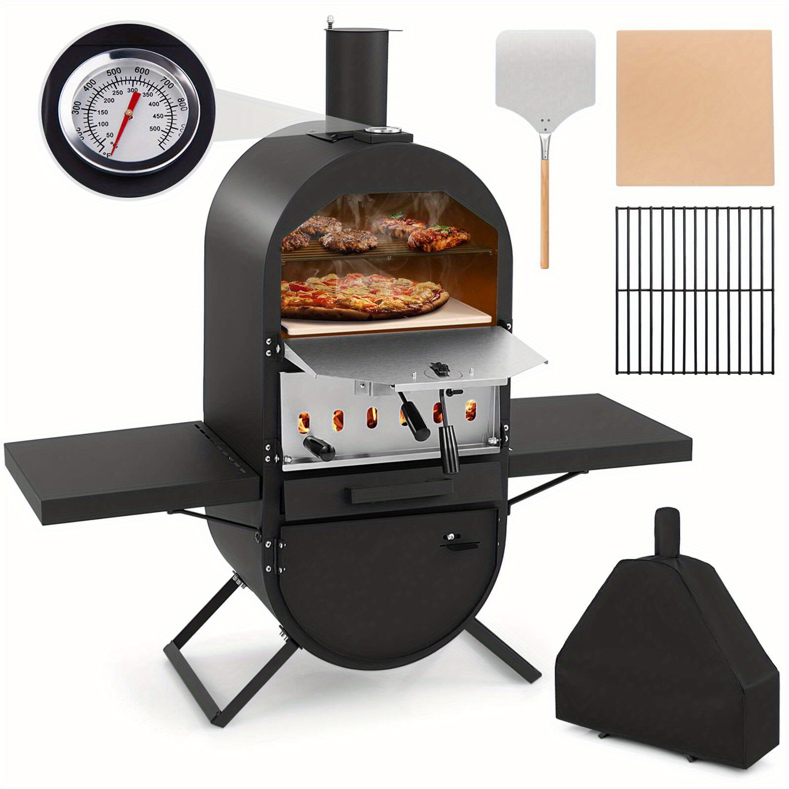 

Lifezeal Outdoor Pizza Oven Pizza Oven With 600d Oxford Fabric Cover