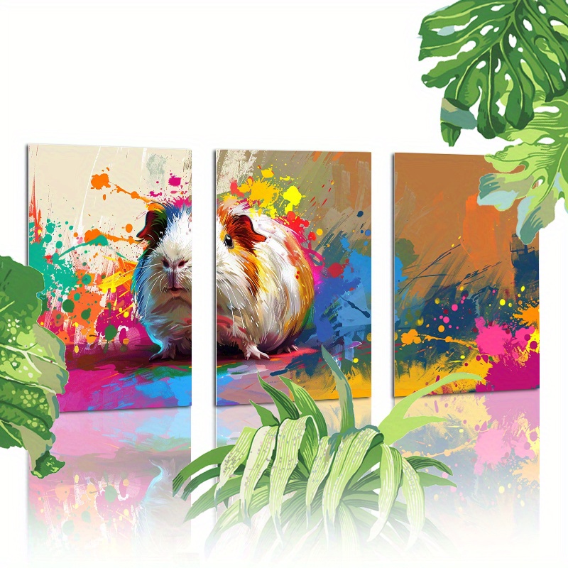 guinea pig canvas wall art modern abstract rolled canvases Temu