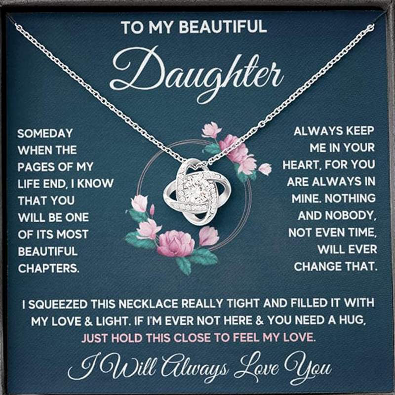 

Daughter's Gift From Mom: Personalized Necklace With Message Card For Birthday, Graduation, Or Christmas - Suitable For Adult Daughters