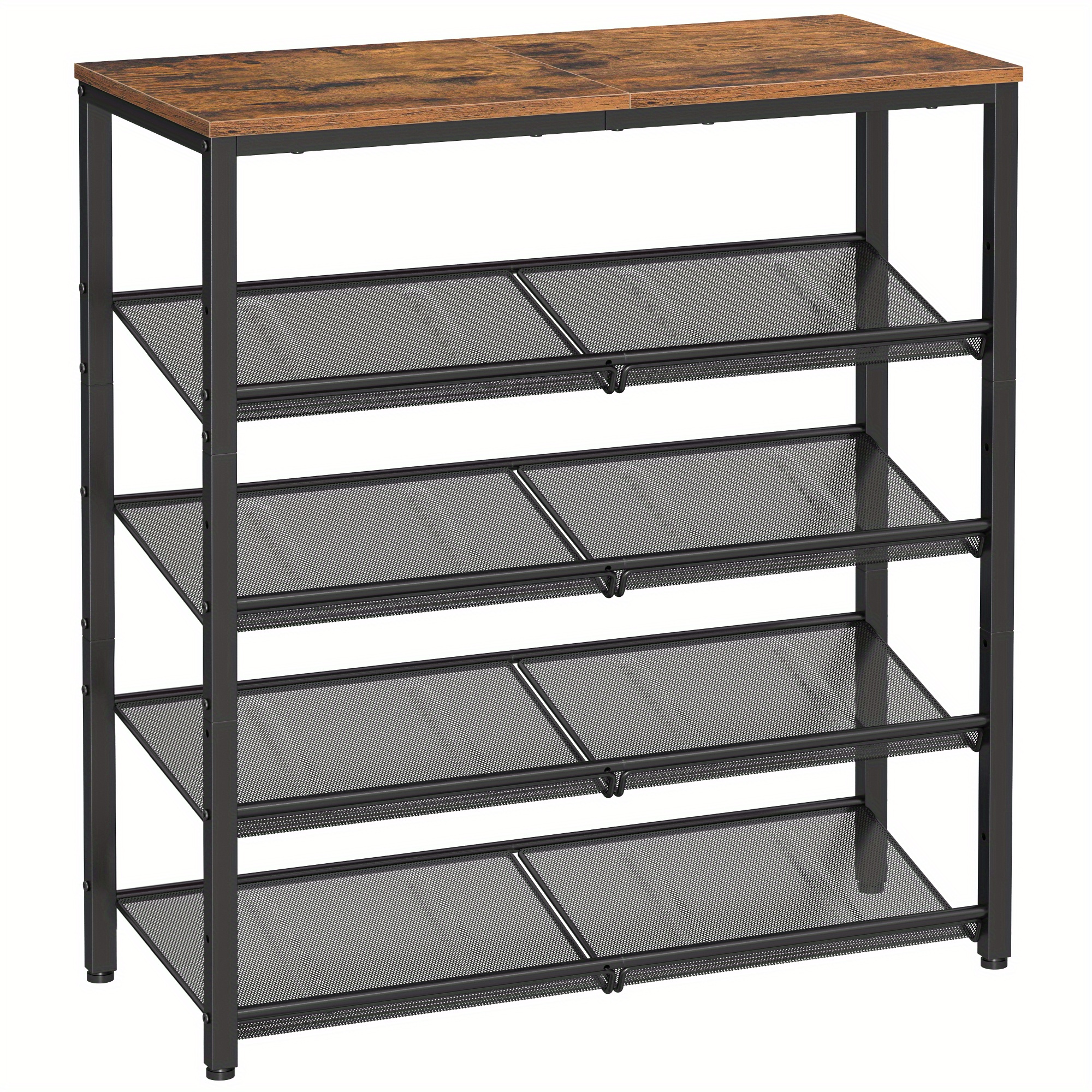 TEMU Vasagle Rack For Entryway, 5 Shelves, 16 Organizer, Wooden Top And , Free Standing, , +