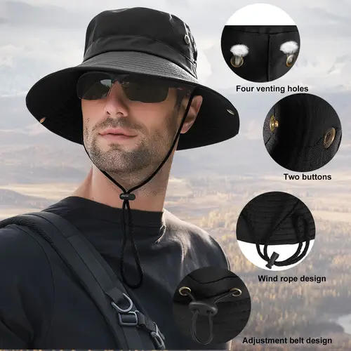 1pc unisex sun hat for men women wide brim bucket hat cap for hiking camping fishing mountaineering fit for travel beach holidays