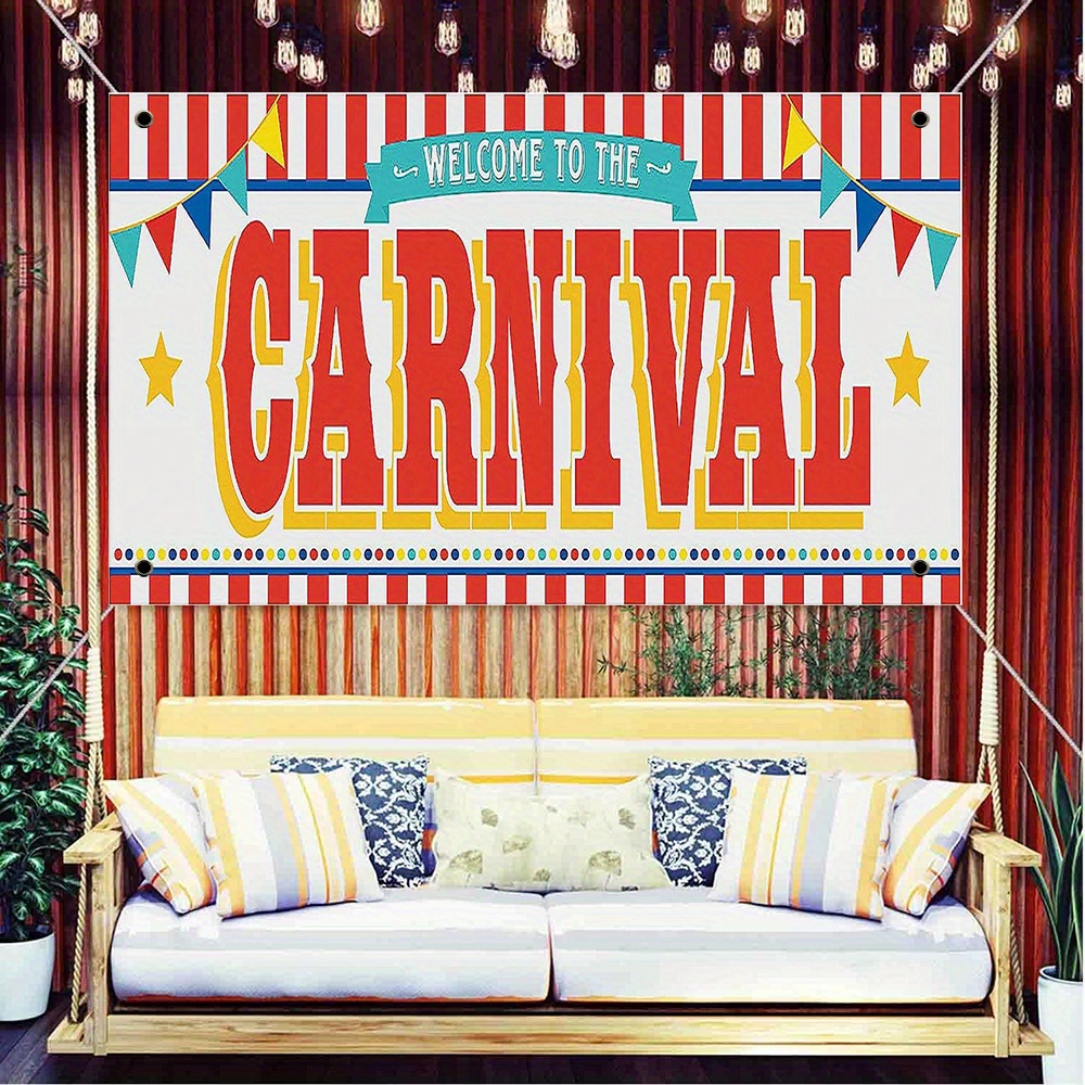 

1pc, Welcome To The Carnival Banner - Xtralarge, 72x44 Inch, Carnival Decorations | Carnival Backdrop For Birthday Party | Carnival Theme Party Decorations For Event | Carnival Party Decorations