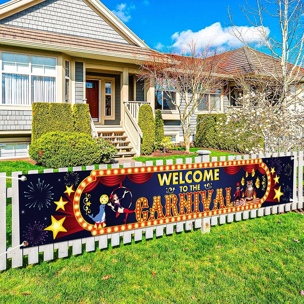 

1pc, Welcome To The Carnival Banner - Xtralarge, Carnival Decorations | Carnival Backdrop For Birthday Party | Carnival Theme Party Decorations For Event | Carnival Party Decorations