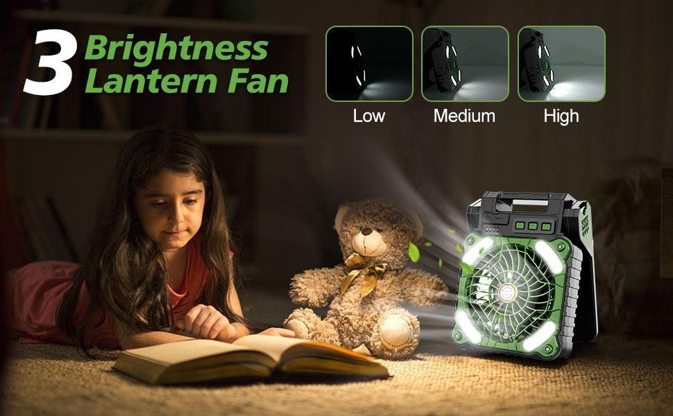 solar powered fan for camping 10000mah rechargeable battery operated portable fan with led lantern 4 speeds powerful wind and 4 timer table fan for picnic hurricane fishing travel details 4