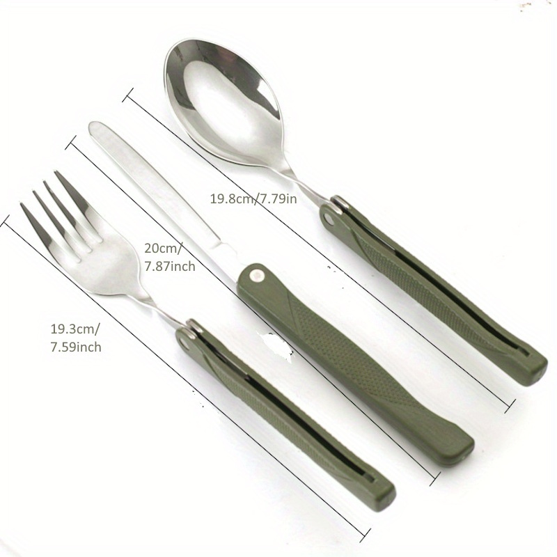 stainless steel multifunctional cutlery set for outdoor activities foldable   and knife for picnic camping hiking and traveling Product details 1