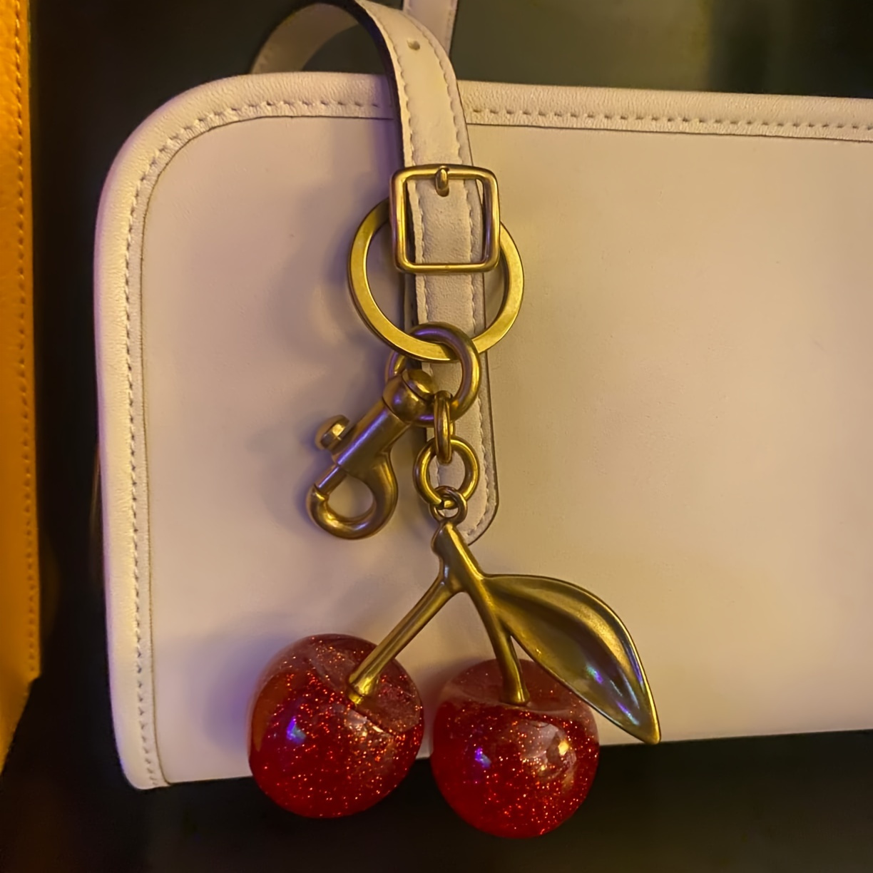 

Shiny And Cute Cherry Charm Key Chain Bag Charm For Hanging On Bags And Handbags