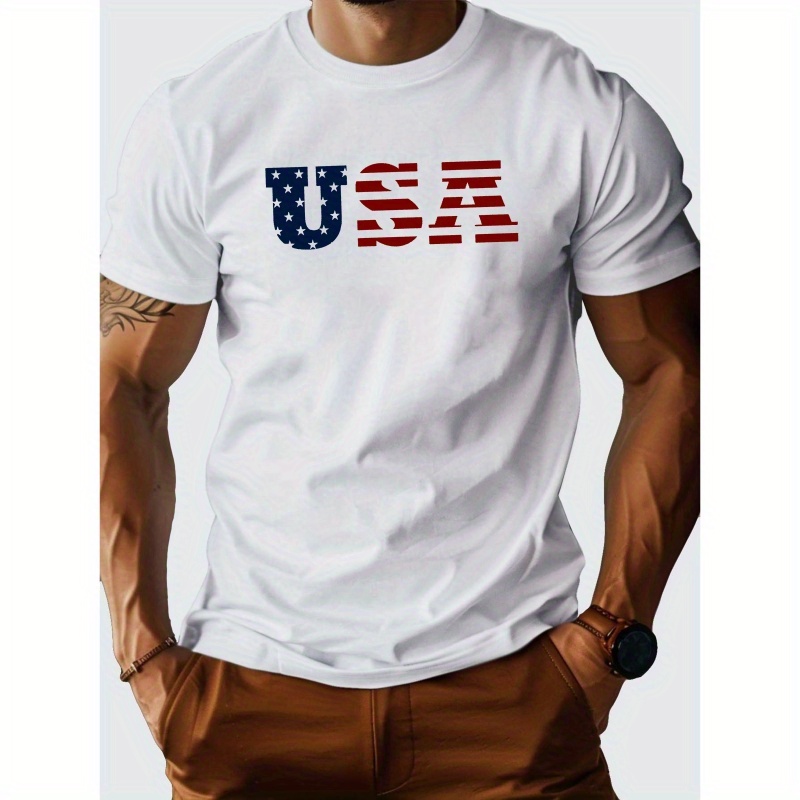 

Usa American Flag Pure Cotton Men's Tshirt Comfort Fit