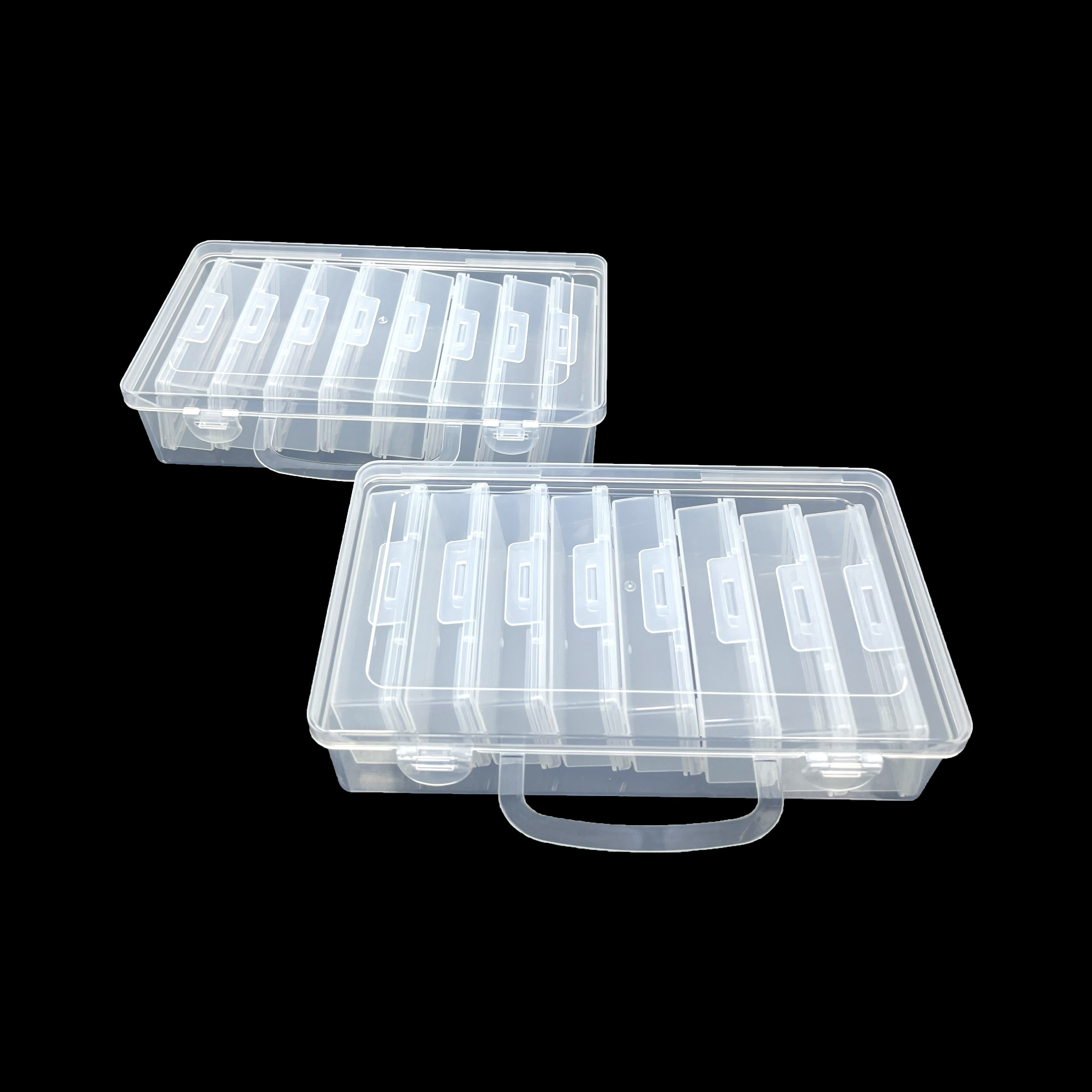 TEMU 8pcs Clear Plastic Storage Box Set For Office And School Supplies - Ideal For Stationery, & Stickers