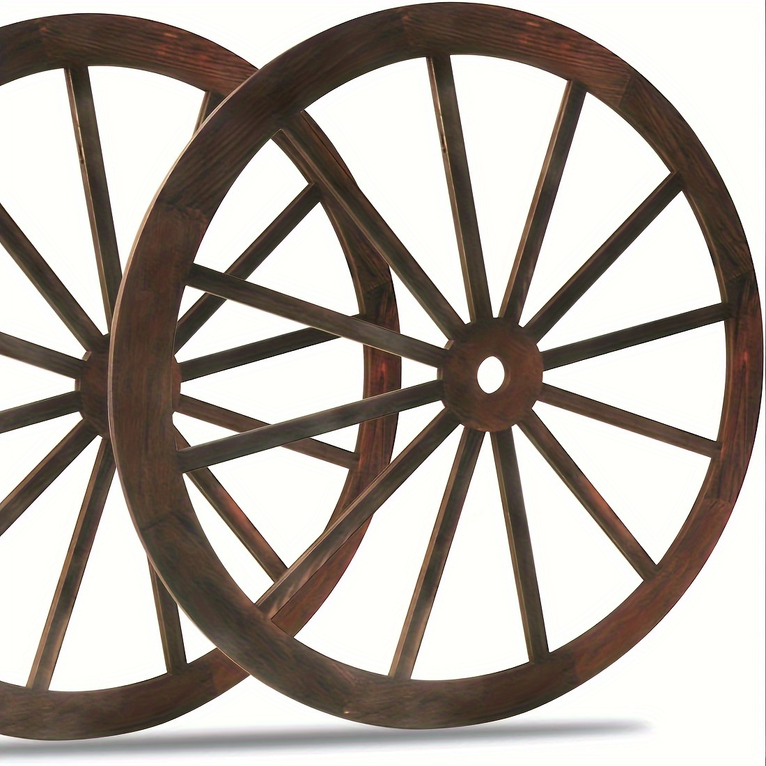 

2pcs 13.8inch Wheel Wall Decor Western Cowboy Party Decorations Vintage Rustic Wagon Wheel Wood Cartwheel Decor For Bar Garage Indoor Outdoor