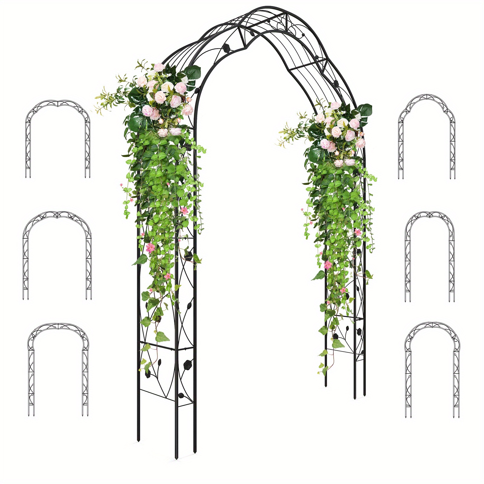 

Safstar 99" Tall Garden Arch Arbor Trellis W/7 Combination Ways & 2 Installation Methods