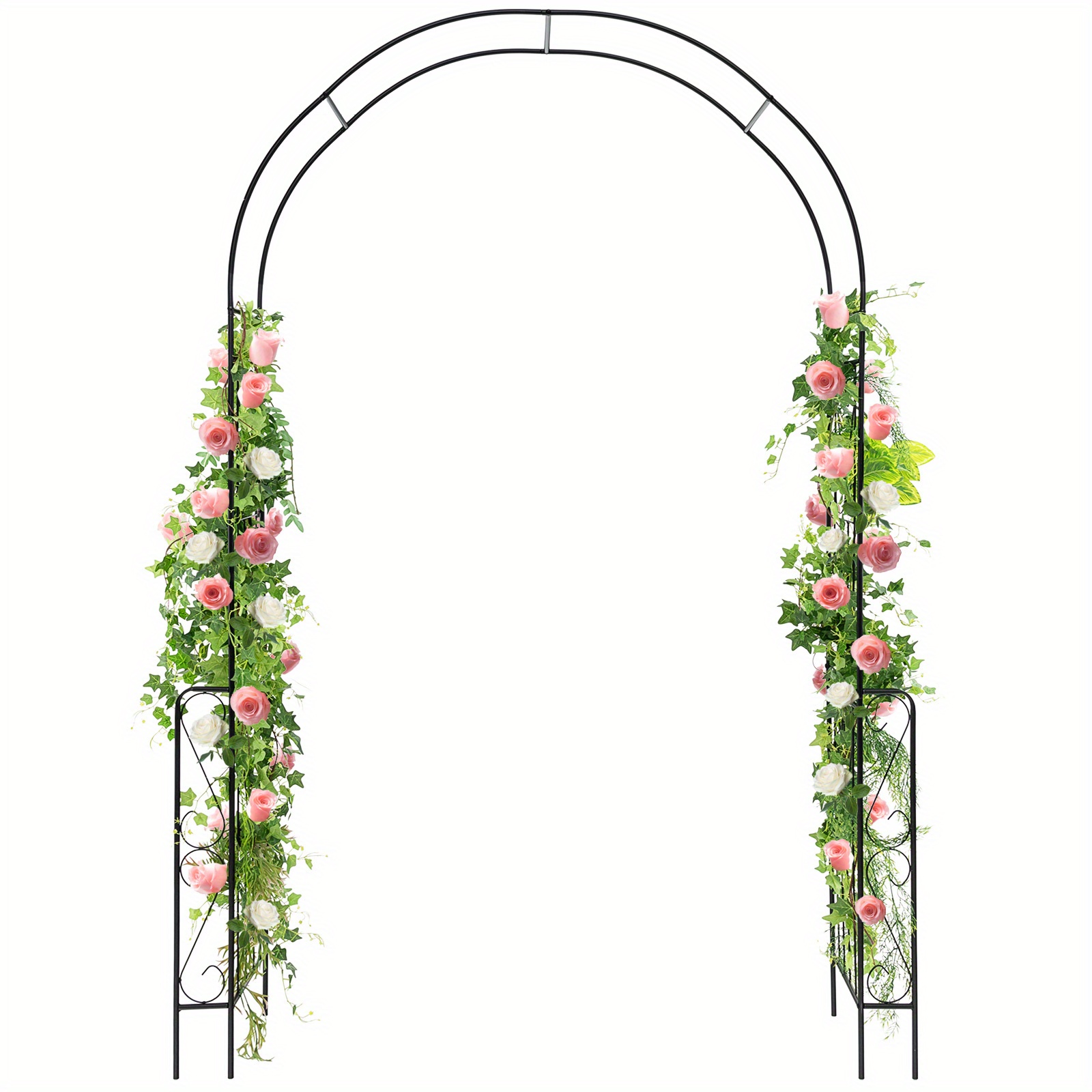 

Safstar Metal Garden Arch 7.9 Ft Backdrop Stand For Various Climbing Plants Party Black