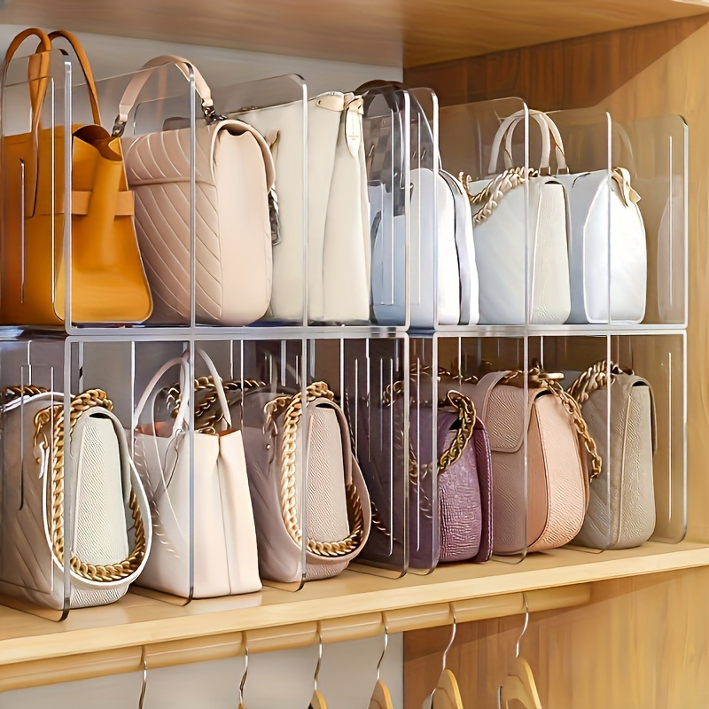

Clear Acrylic Handbag Organizer - 1pc Plastic Storage Divider For Closet, Transparent Purse Rack & Bag Stand Purse Storage Organizer Handbag Storage Organizer