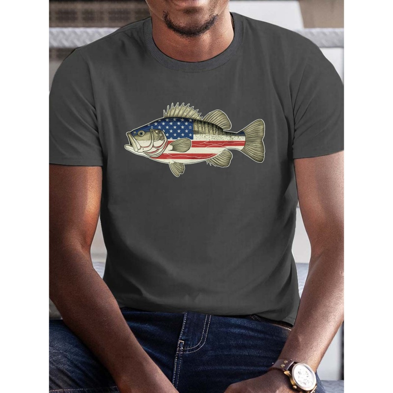 

Patriotic Bass Fish Design Pure Cotton Men's Tshirt Comfort Fit