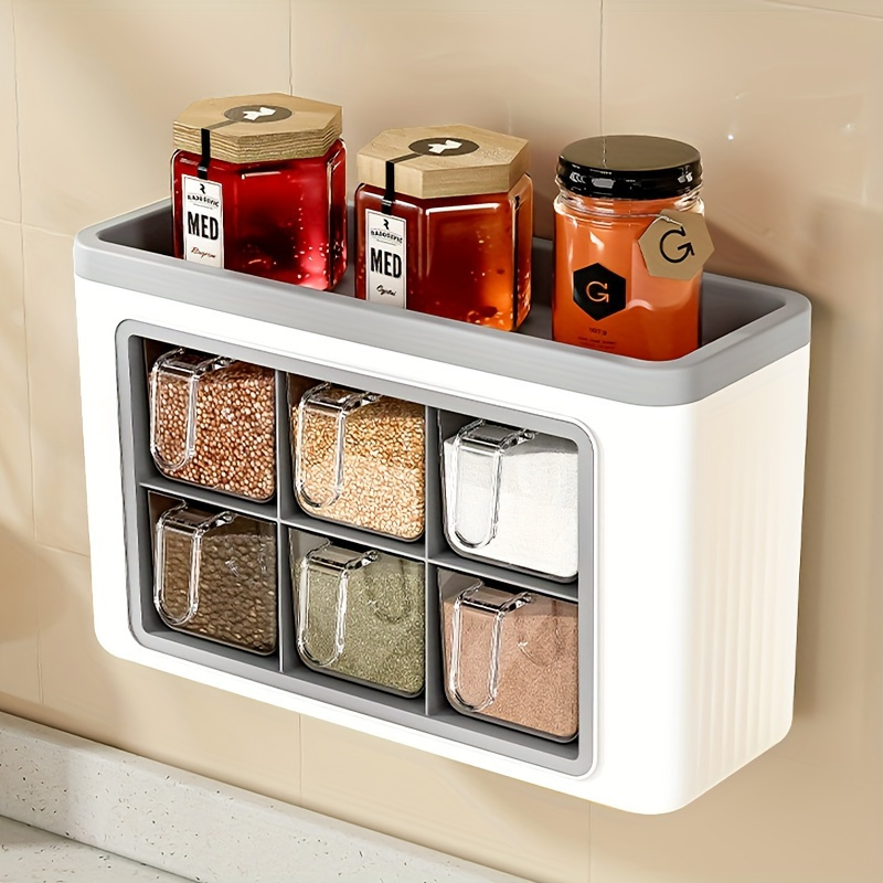 

4/6-compartment -mounted Organizer & - Seasoning Storage For Kitchen, Bbqs &