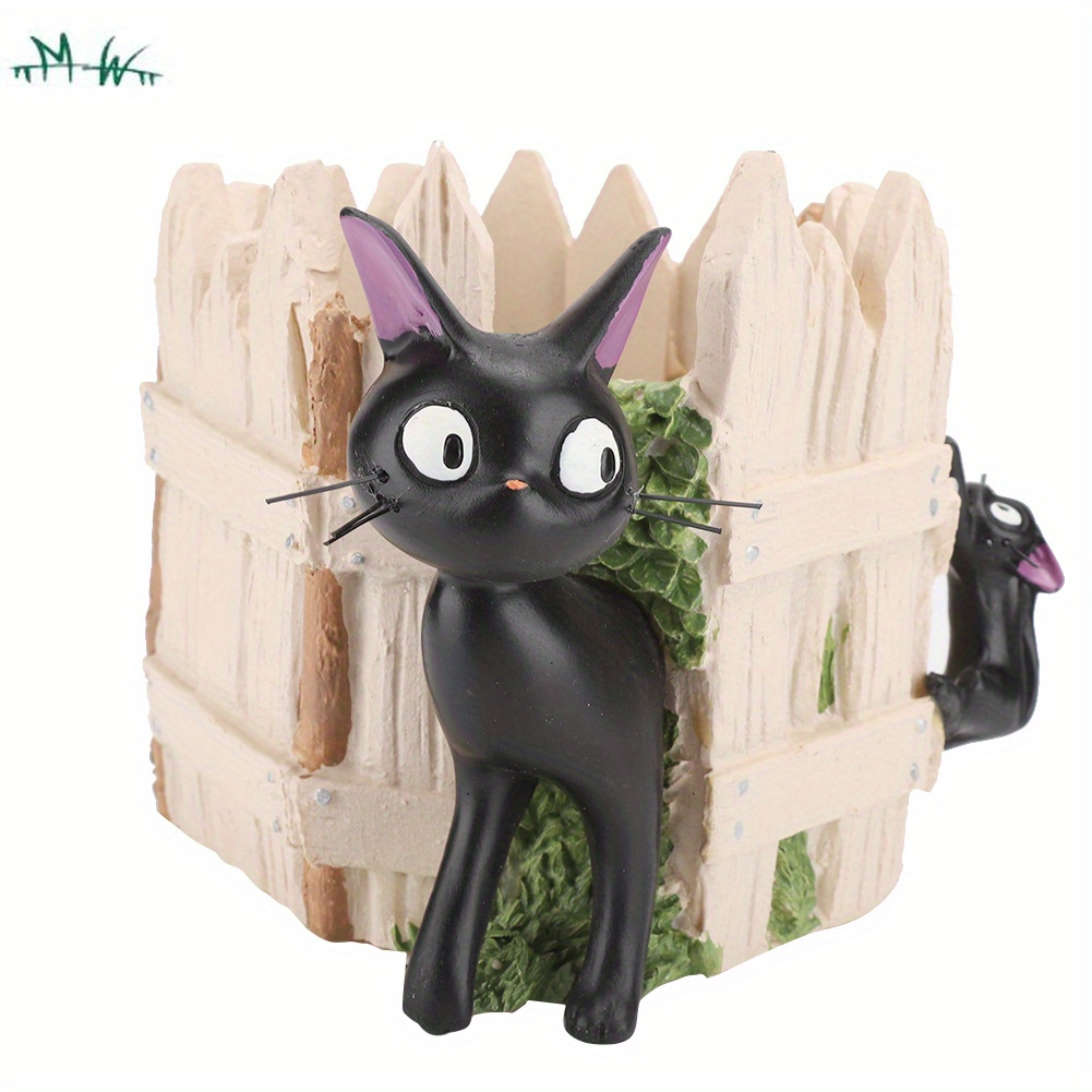 Succulent Pot, Cute Black Cat Cartoon Succulent Pots Resin Succulent 