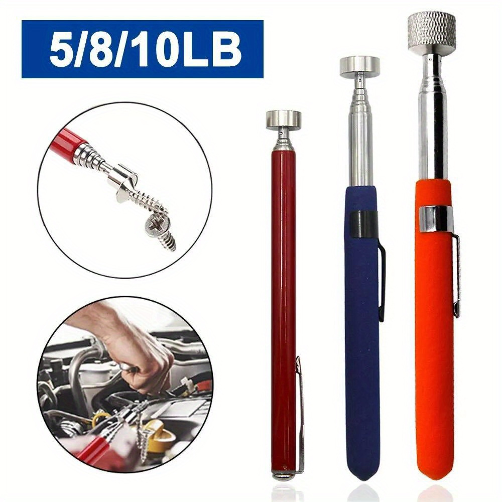 

Magnetic Retractable Pickup Suction Iron Rod: Portable Multifunctional Extractor Pen Clip For Automotive Repair