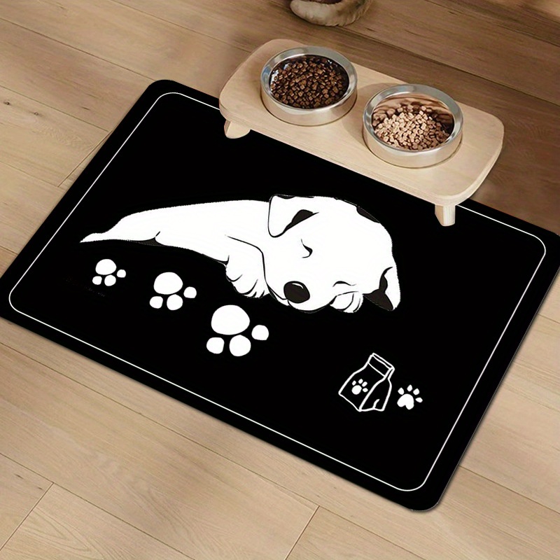 

Tapis d'Alimentation pour Animaux de Compagnie en de Antidérapant et Étanche pour Chiens & Chats - Absorbant, Nappette à Nourriture Étanche avec Design Cartoon, Protecteur de Sol Facile à Nettoyer