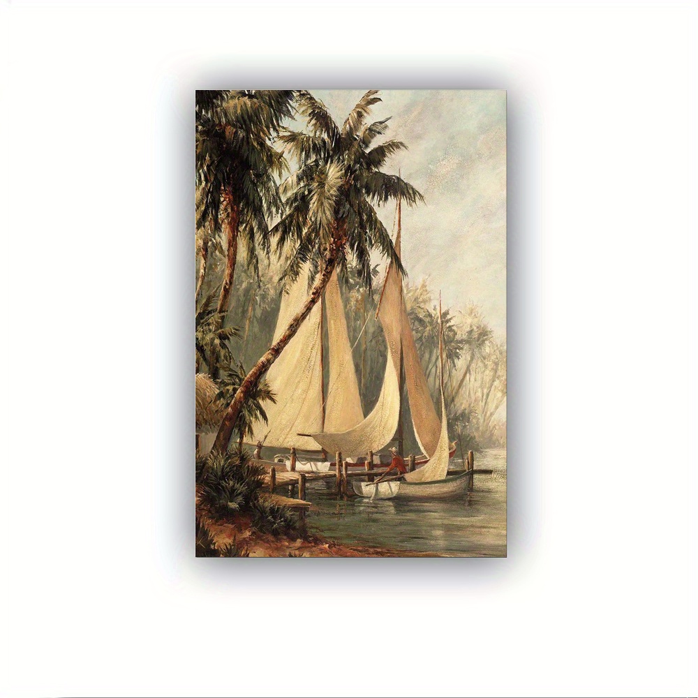 

Rum Cay By Malarz Tropical Sailboats Caribbean Poster Canvas Wall Art Modern Classroom Bedroom Room Aesthetics Decoration Boys Women Gift - Stretched And Frame Ready To Hang - Framed