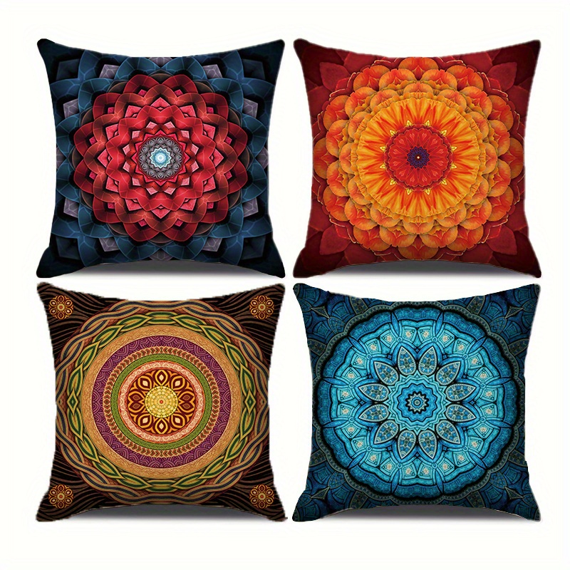 

4pcs Sofa Cushion Covers Set, 18x18 - Printed Pillowcases For