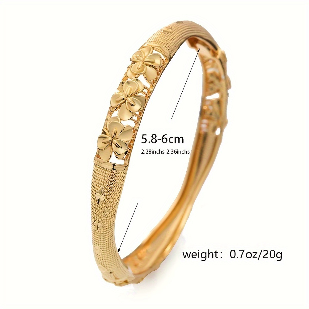 2pcs elegant plated open bangle bracelet for women luxurious ethnic   ideal for bridal   exquisite hand accessory details 1