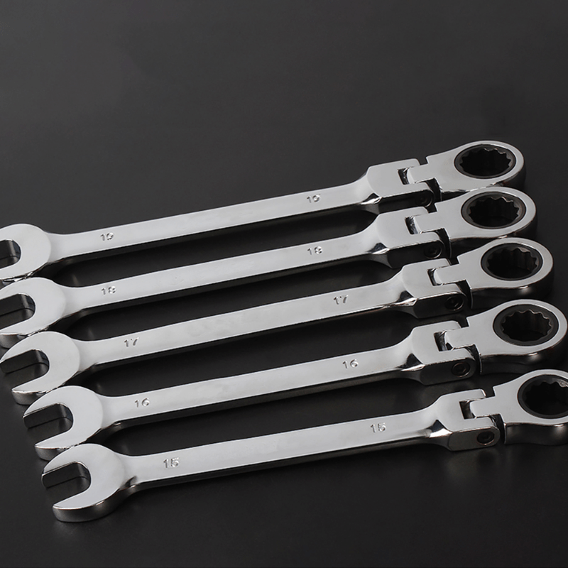 

10mm-14mm Steel Combination Ratchet Wrench Set With Flexible Head, Dual Purpose Mechanical Hand Tool Kit For Automotive Repair