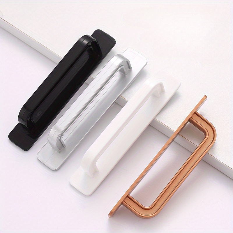 

5pcs Door And Window Handle, Non-perforation, Moving Sliding Door Handle, Wardrobe, Drawer Cabinet Door, Glass Door Handle, Simple Surface-mounted Handle