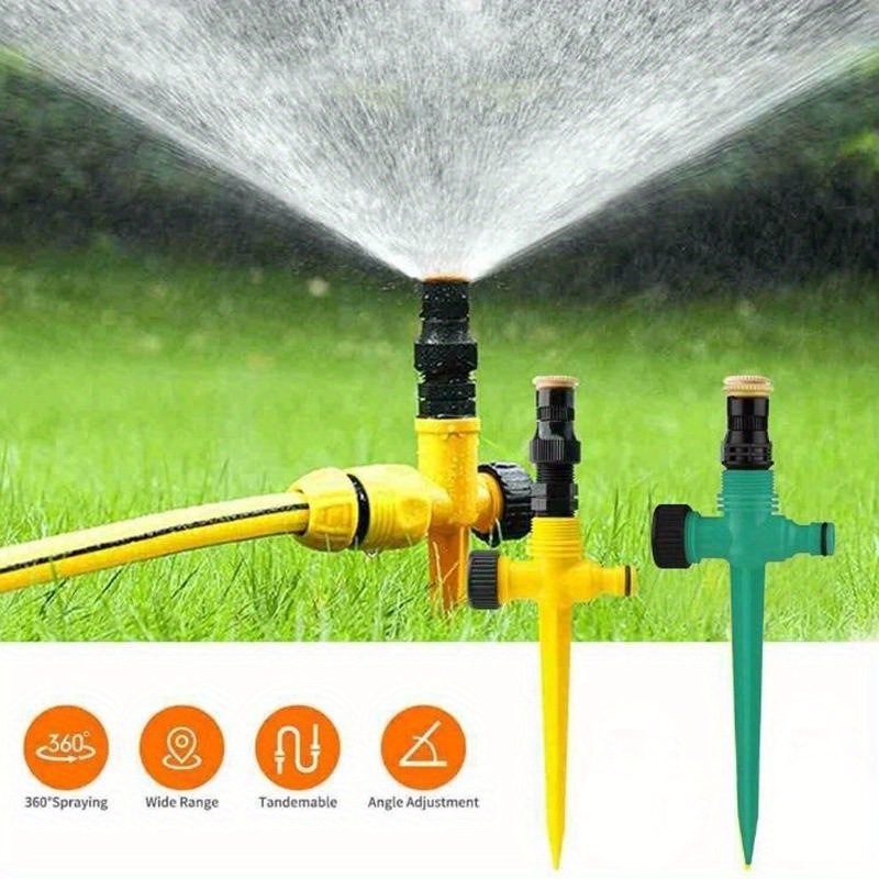 

3pcs 360° Rotation Auto Irrigation System Garden Lawn Sprinkler Patio Save Water
