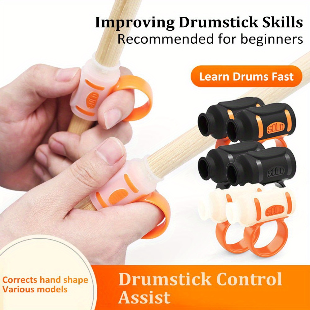 

2pcs Silicone Drum Clips For Grip - Beginner-friendly, Comfortable Hand Positioning Aid For 5a Drumsticks, Prevents Hand Fatigue & Calluses