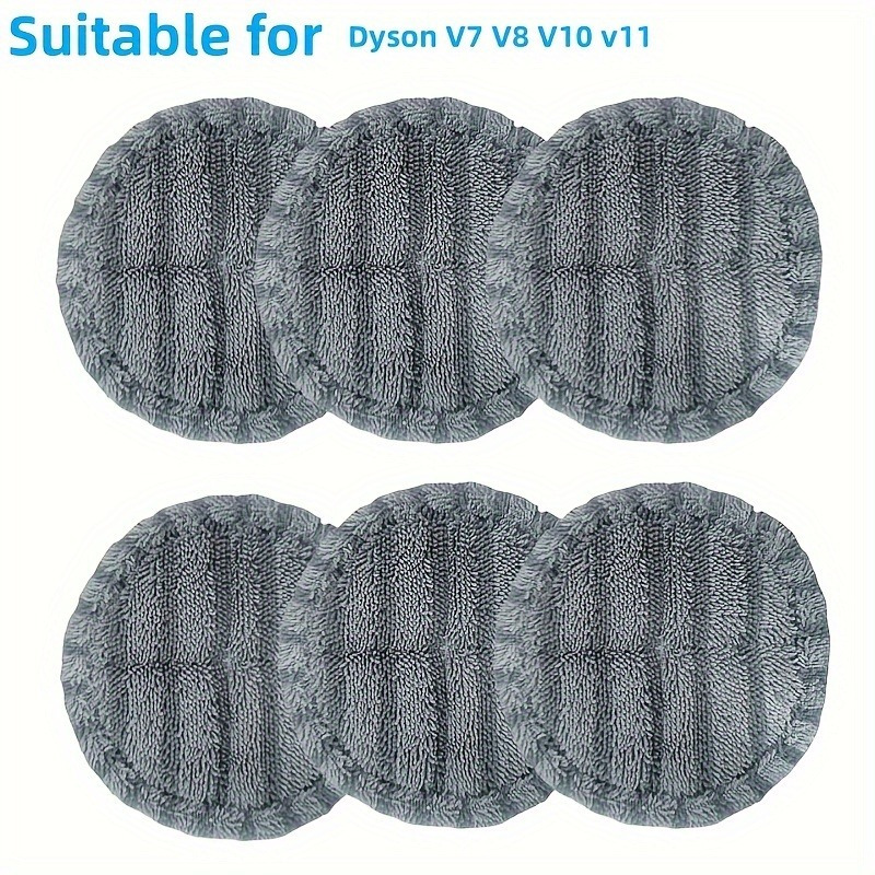 6pcs High- Microfiber Mop Pads For V7, V8, V10, V11 - Durable, Reusable Cleaning Cloths With Textured Surface, Accessories, Cleaning Boost|round Mop Pads|microfiber Cloths, Reusable Mop Pads