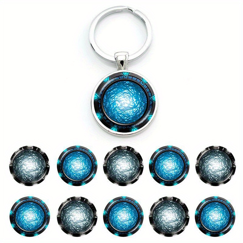 

Inspired Keychain - Funky Portal Design, Zinc Alloy, Glass Convex Round Charm For Bags & Cars, Popular, Metal Key Chain