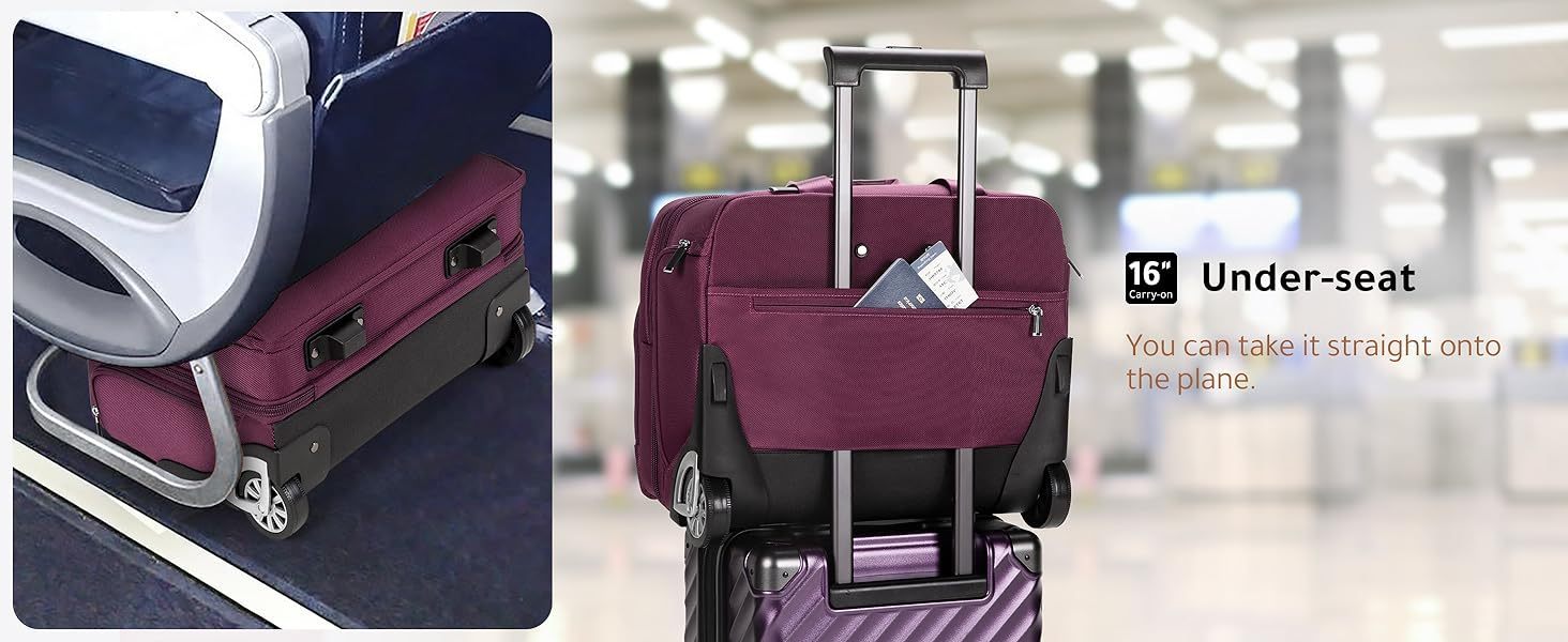 Underseat Carry Luggage That Fits Under Airplane Seat 16-Inch Soft
