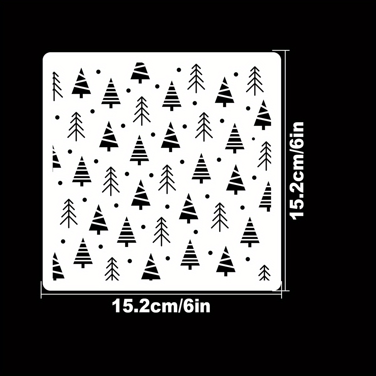 Beautiful Winter Christmas Tree Stencils For Art Projects, Suitable For Painting On Surfaces Like Wood, Canvas, Paper, Fabric, Floors, And Walls