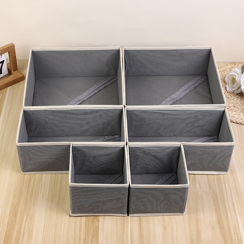 

6-piece Foldable Fabric Storage Box Set For Socks, Bras & Underwear - Drawer Organizer For Closet Organization