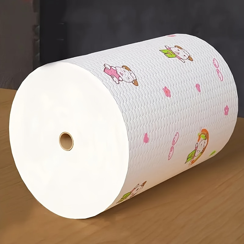 

Reusable Lazy Rag Paper Towels (1 Roll, 75 Sheets) - Washable And Disposable Kitchen Towel, Multi-purpose Cleaning Cloth, Absorbent And Oil-free, Household Essentials, Dispenser Compatible