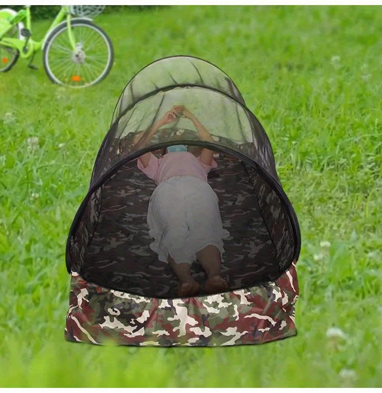 easy setup camo single mosquito net for camping fully enclosed portable durable nylon mesh with zipper closure details 3