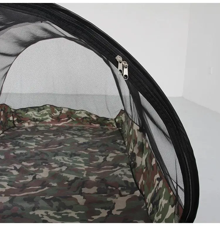 easy setup camo single mosquito net for camping fully enclosed portable durable nylon mesh with zipper closure details 8