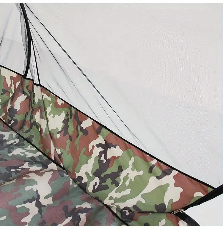 easy setup camo single mosquito net for camping fully enclosed portable durable nylon mesh with zipper closure details 10