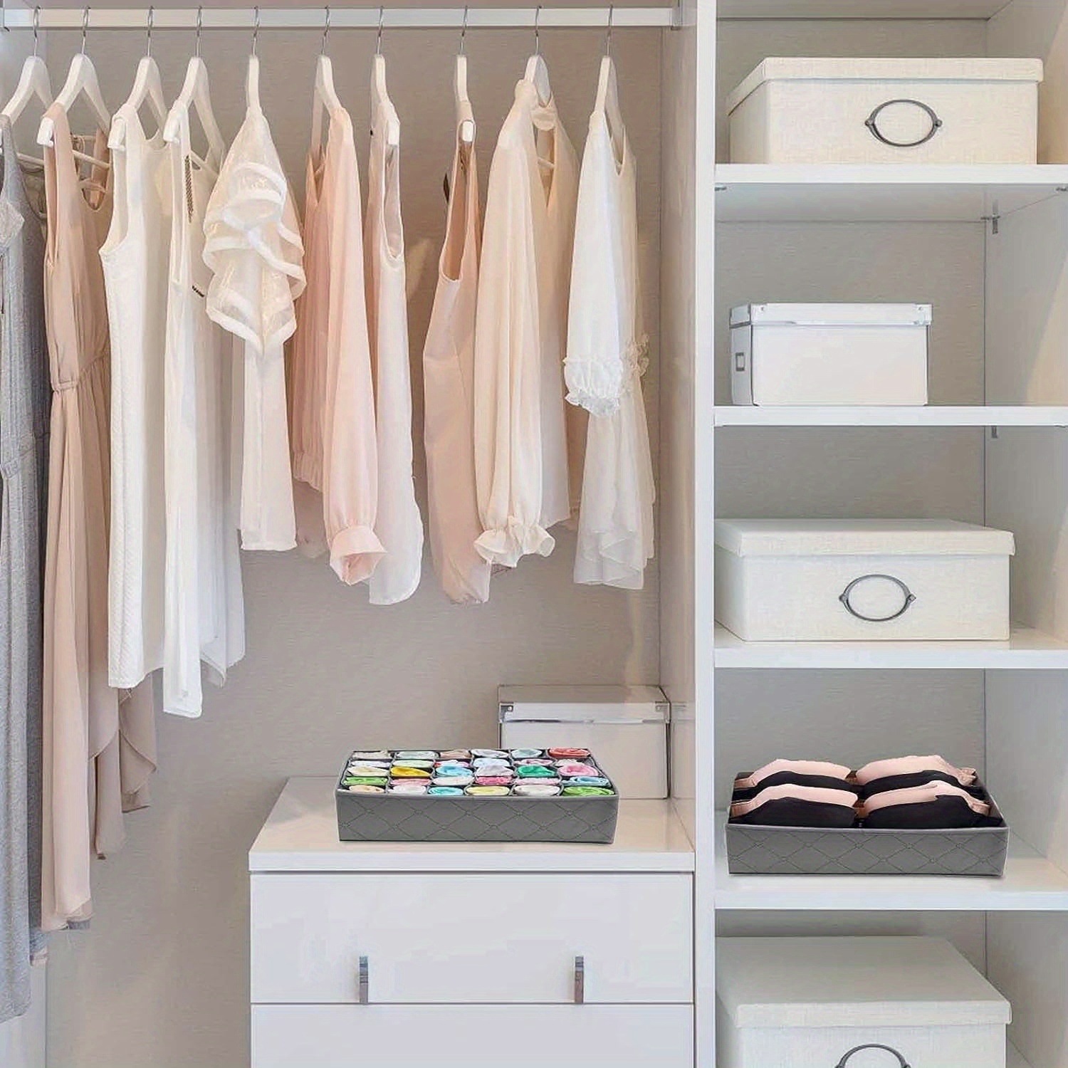 Holdfiturn 6PCS Drawer Organiser Underwear Storage Box