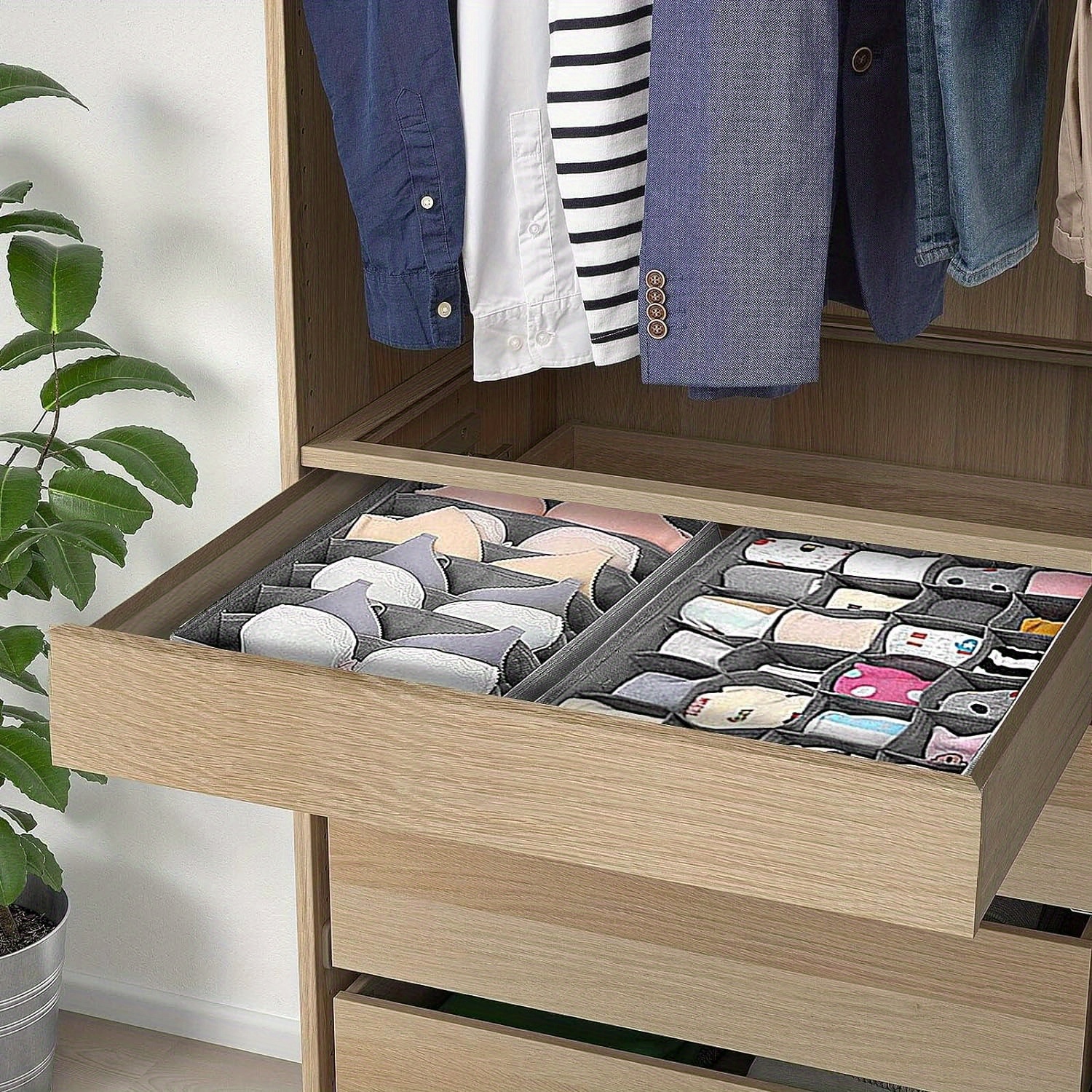 Holdfiturn 6PCS Drawer Organiser Underwear Storage Box