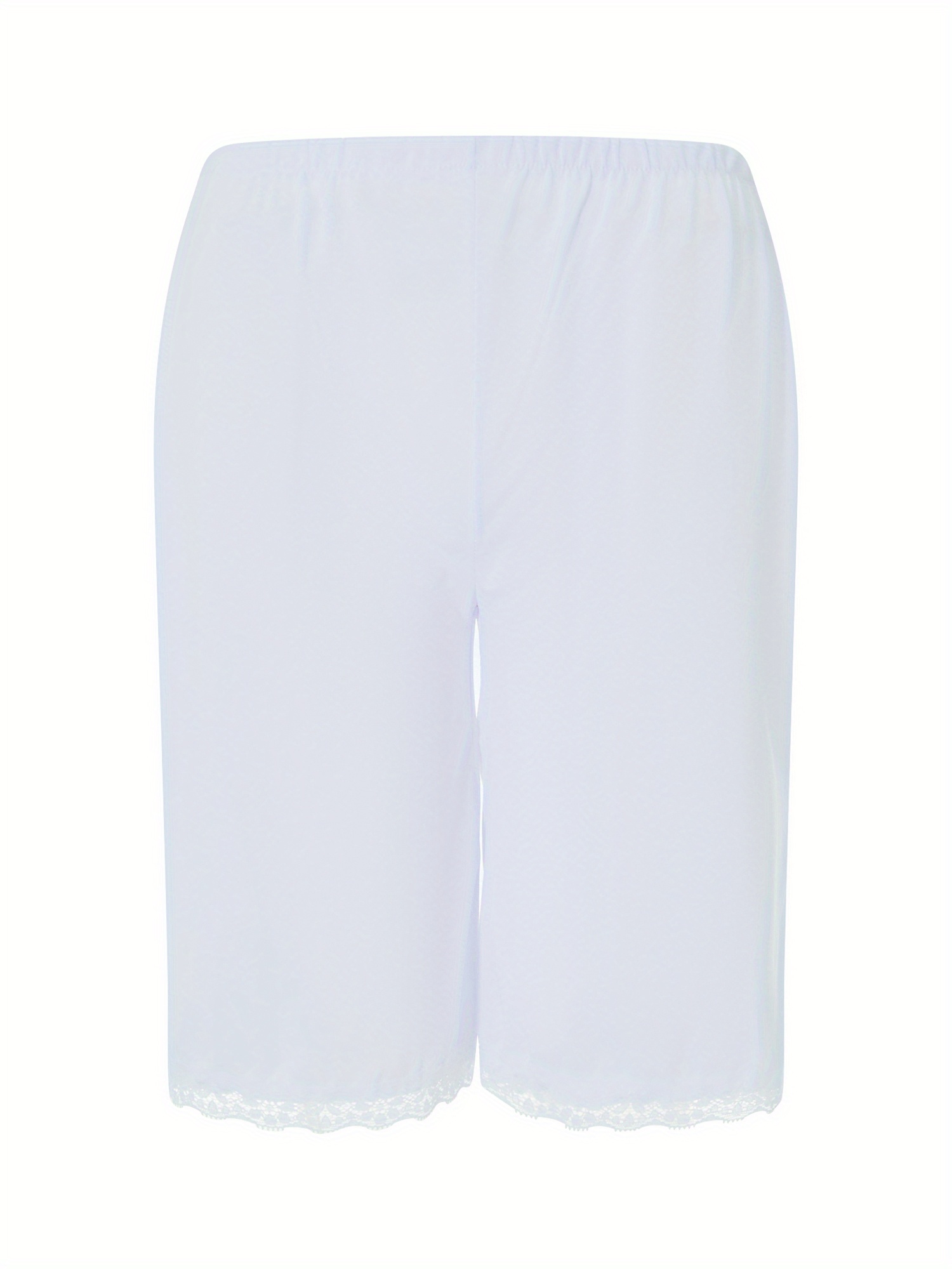Women Loose Half Slip Shorts Loose Fit Lace Trim Cu* Slip Bloomers  Underwear Shorts Pants