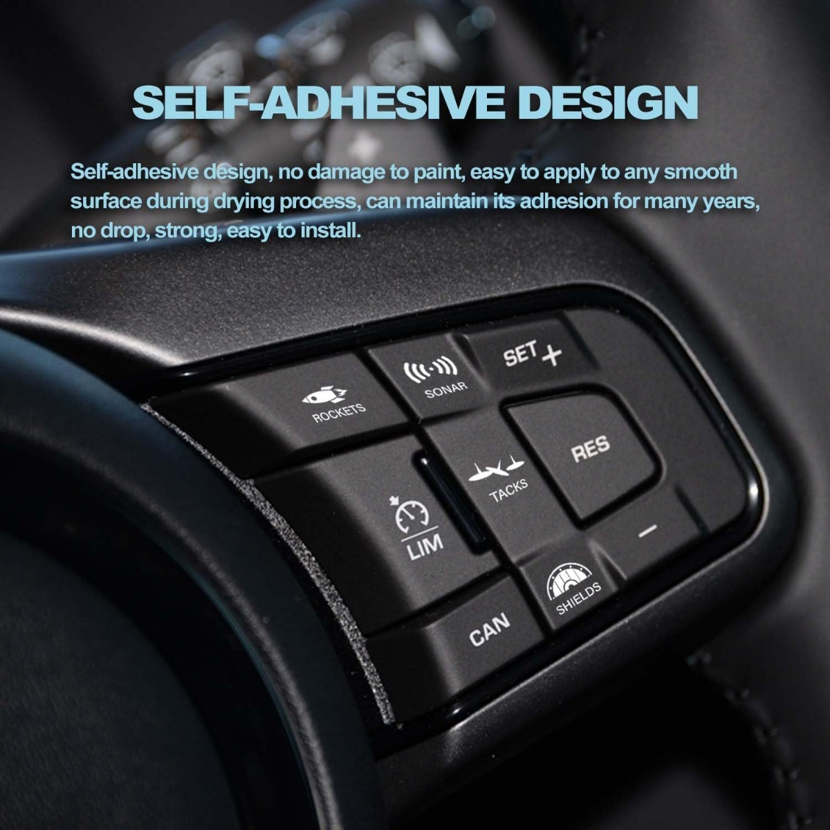 

Car & Truck Dash Button Decal - Novelty Interior Switch Sticker, Unused Console Rocker Cover, Paper Material, Auto Exterior Accessory