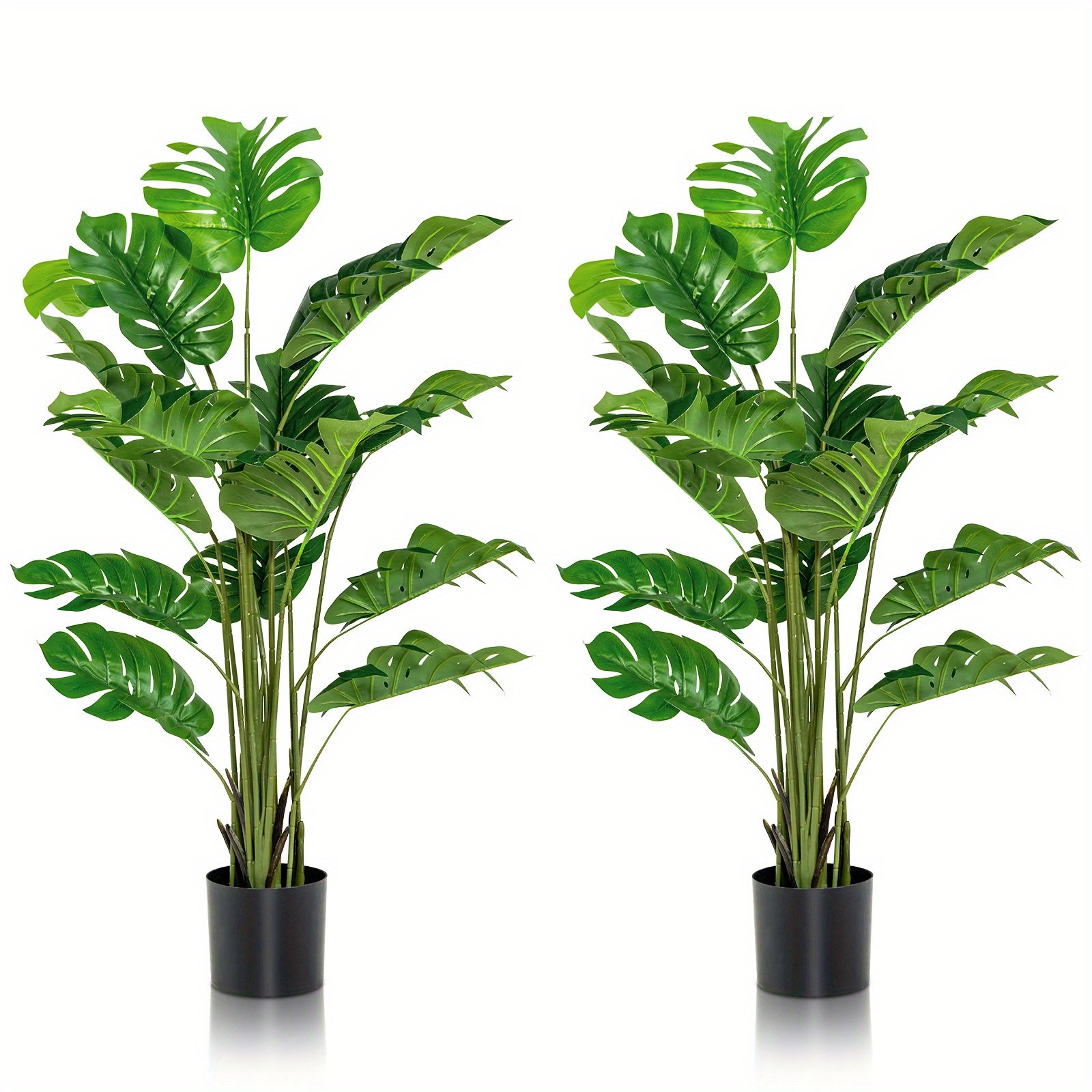 

5ft Artificial Tree 2-pack Faux Monstera Deliciosa Plant For Indoor & Outdoor