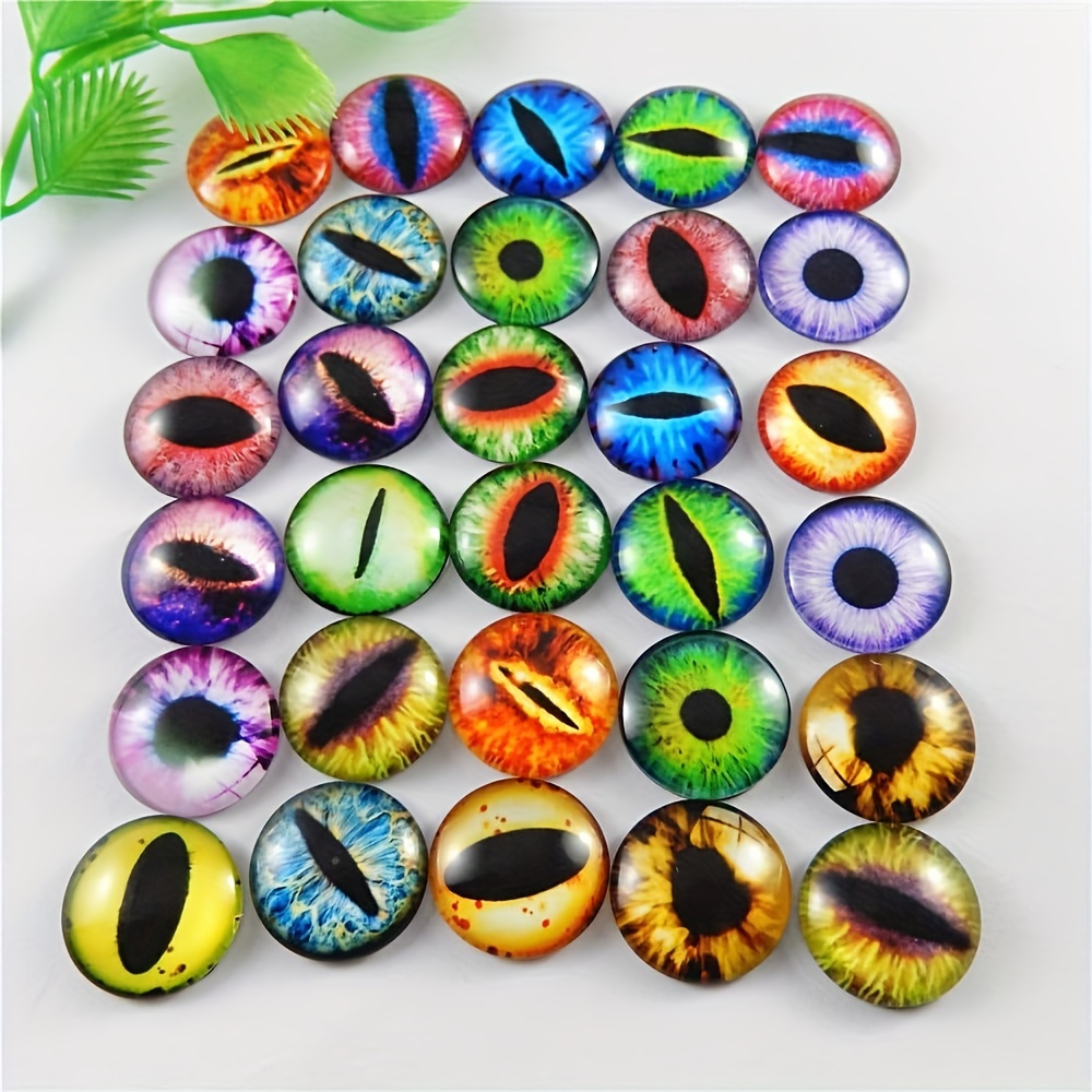 

50pcs Mixed-style Glass Cabochons For Jewelry Making, Flatback Longan Eye Design, Assorted Colors, Craft Supplies For Pendants, Earrings, Diy Projects - Uncharged, Major Material Variety Pack