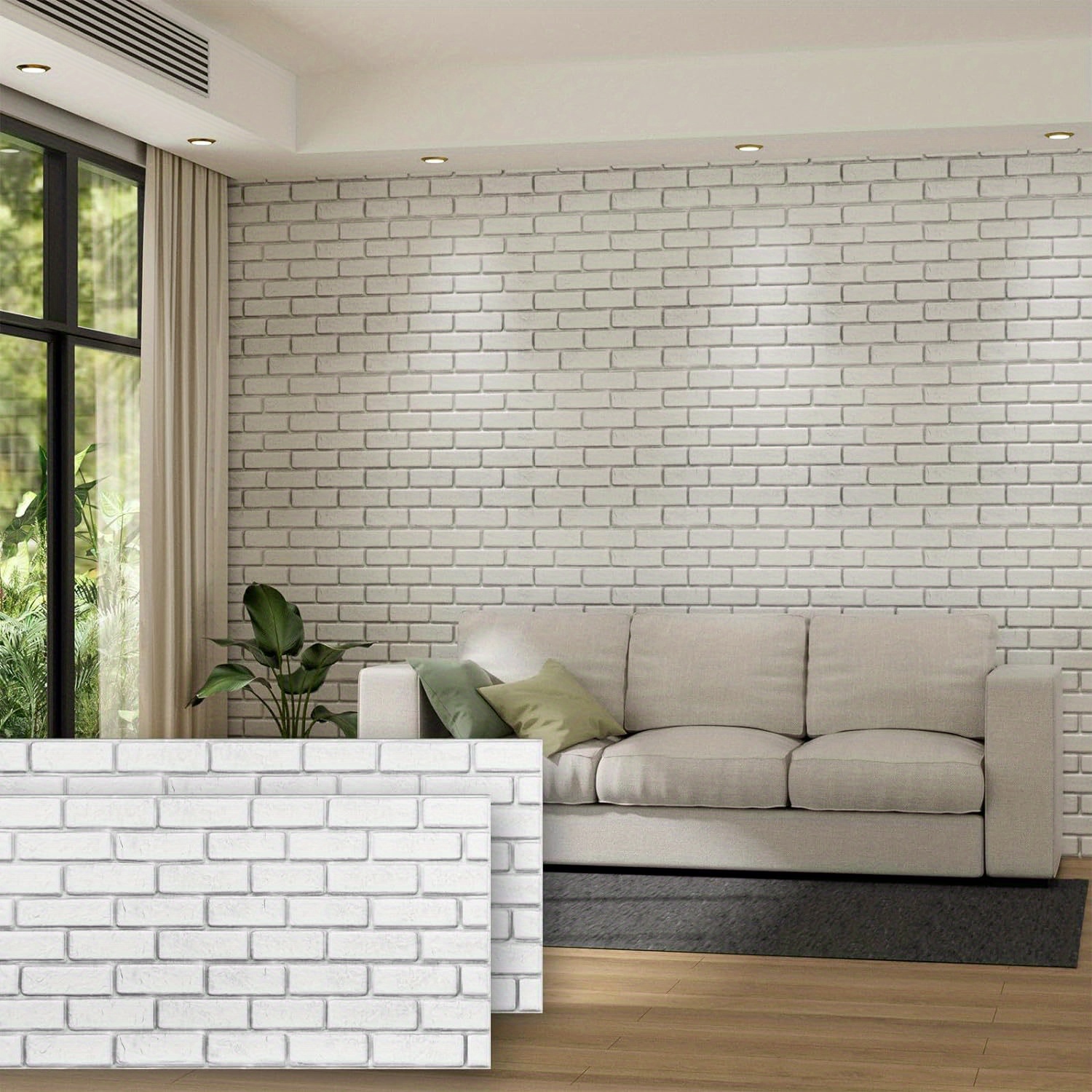 

10pcs 3d Wall Panels, 38" X 19" Brick Wall Panels Peel And Stick 3d Brick Wallpaper, Self Adhesive Pvc Faux Brick Paneling For Bedroom, Bathroom, Kitchen, Fireplace