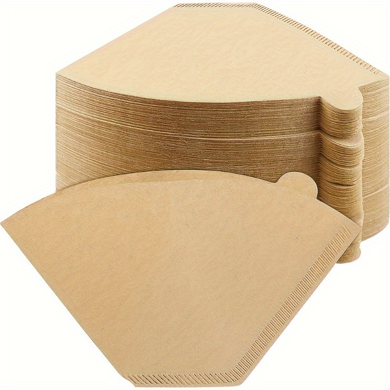 TEMU 100pcs Unbleached Wooden Coffee Filters - Portable & Sustainable Brewing Accessories For Fresh