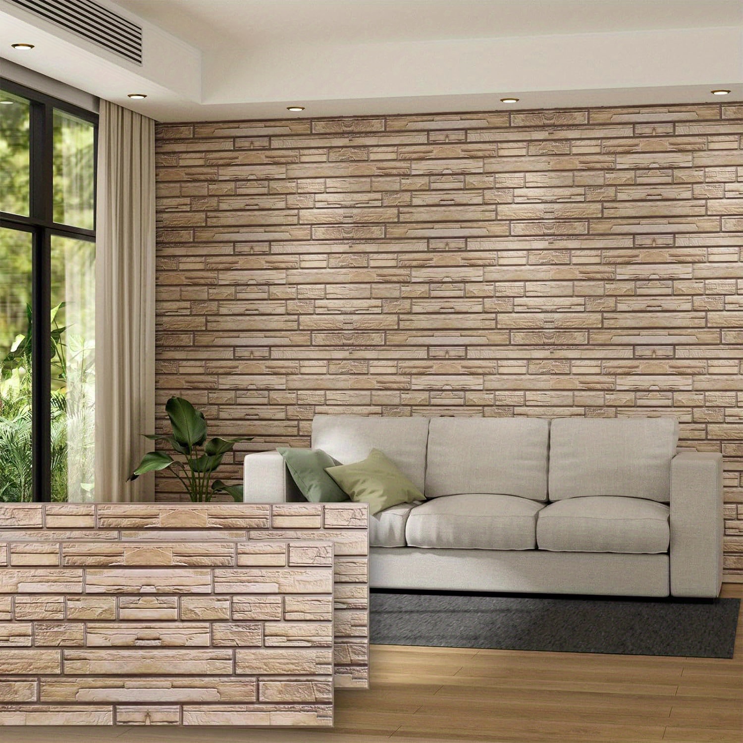 

3d Wall Panels, 38" X 19" Brick Wall Panels Peel And Stick 3d Brick Wallpaper, Self Adhesive Pvc Faux Brick Paneling For Bedroom, Bathroom, Kitchen, Fireplace
