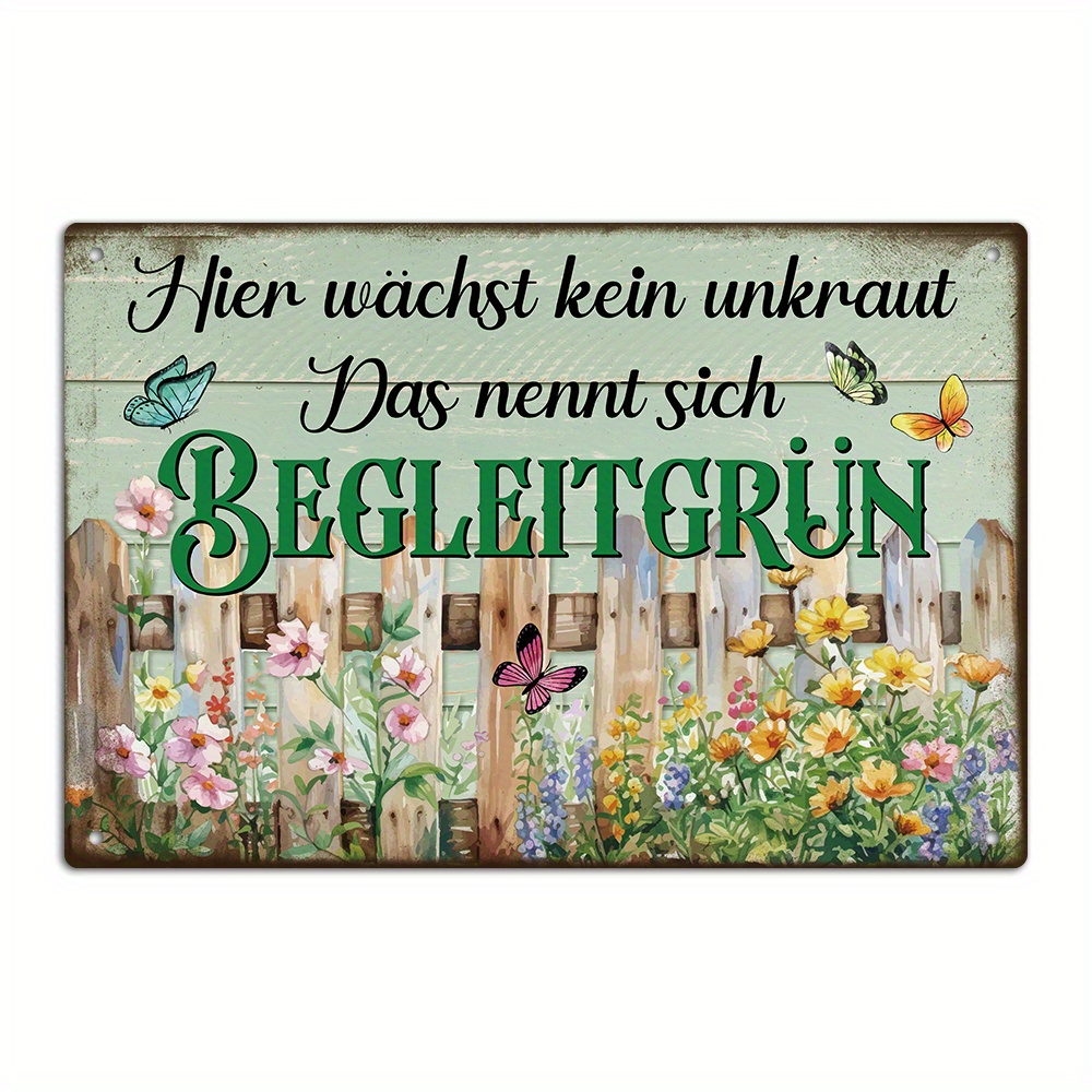 Image of German Vintage Metal Tin Sign - ' Here, That's Companion !' - Home, Farmhouse & Garden Decor, Unique Gift Idea, For Spring